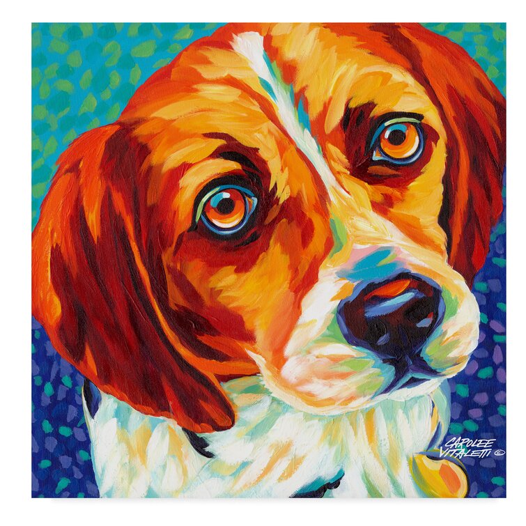 Dogs In Color II On Canvas by Carolee Vitaletti Painting